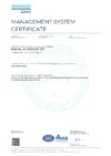 DNV Management System Certificate for Navalis Group OÜ, certifying compliance with ISO 9001:2015 for production and installation of metal frameworks and pipelines related to shipbuilding and repair.