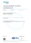 DNV Management System Certificate for Navalis Group OÜ, certifying compliance with ISO 14001:2015 for environmental management in the production and installation of metal frameworks and pipelines related to shipbuilding and repair.